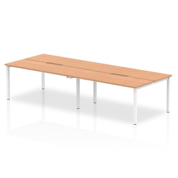 Evolve Plus 1400mm Back to Back 4 Person Desk Oak Top Silver Frame BE255