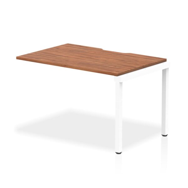 Evolve Plus 1200mm Single Row Extension Kit Walnut Top White Frame BE317