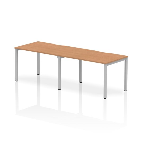 Dynamic Evolve Plus 1200mm Single Row 2 Person Desk Oak Top Silver Frame BE380
