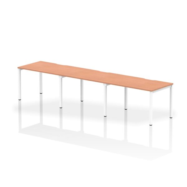 Dynamic Evolve Plus 1200mm Single Row 3 Person Desk Beech Top White Frame BE398