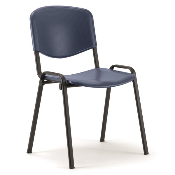 ISO Stacking Chair Blue Poly Black Frame BR000058