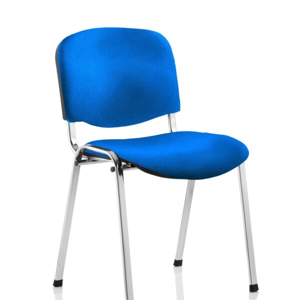 ISO Stacking Chair Blue Fabric Chrome Frame BR000068