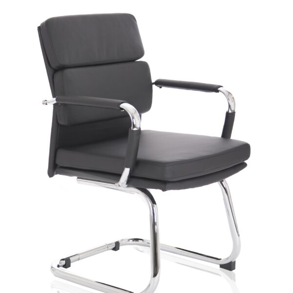 Advocate Visitor Chair Black Soft Bonded Leather With Arms BR000206