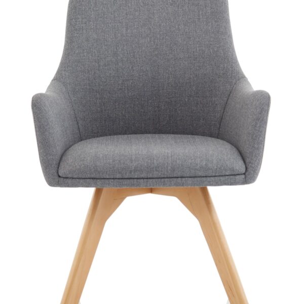 Carmen Grey Fabric Wooden Leg Chair BR000224
