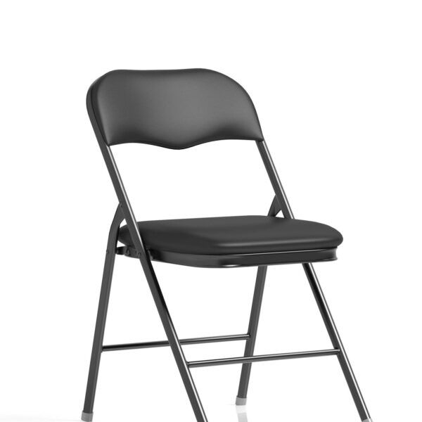 Dynamic Sicily PU Leather Folding Chair Black/Black Frame - BR000310