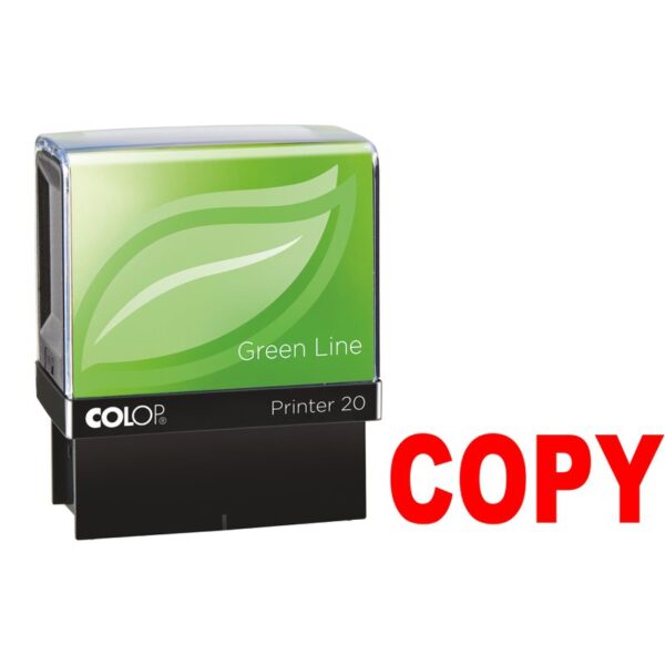 COLOP P20 Green Line Eco-friendly Self-inking COPY Word Stamp Impression Size 35x12mm Red Ink - 148233