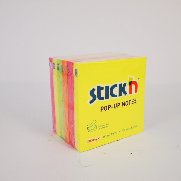 ValueX Stickn Pop-Up Sticky Notes 100 Sheets Neon Colours (Pack 6) EH7674 - 21848