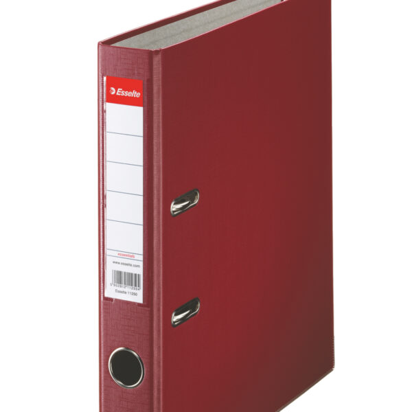 Esselte Essentials Lever Arch File Polypropylene A4 50mm Spine Width Burgundy (Pack 25) 81173