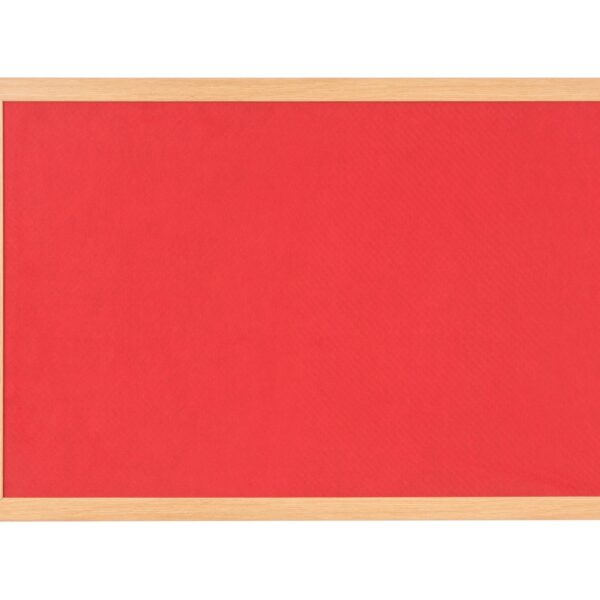 Bi-Office Earth-It Red Felt Noticeboard Oak Wood Frame 1800x1200mm - FB8546233