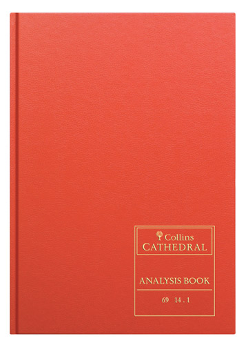 Collins Cathedral Analysis Book Casebound A4 14 Cash Column 96 Pages Red 69/14.1 - 811081