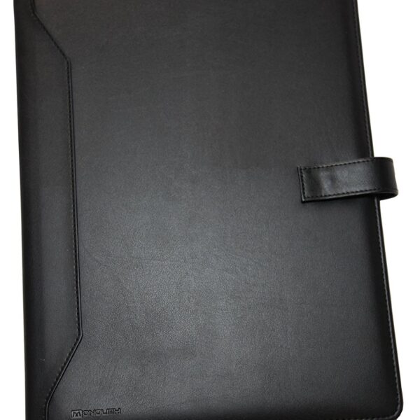 Monolith A4 Conference Folder and Pad Leather Look Black 2900