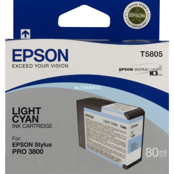 Epson T5805 Light Cyan Ink Cartridge 80ml - C13T580500