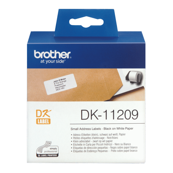 Brother Small Address Label Roll 62mm x 29mm 800 labels - DK11209