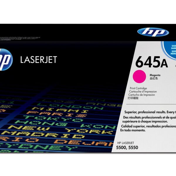 HP 645A Magenta Standard Capacity Toner Cartridge 12K pages for HP Color LaserJet 5500/5550 - C9733A