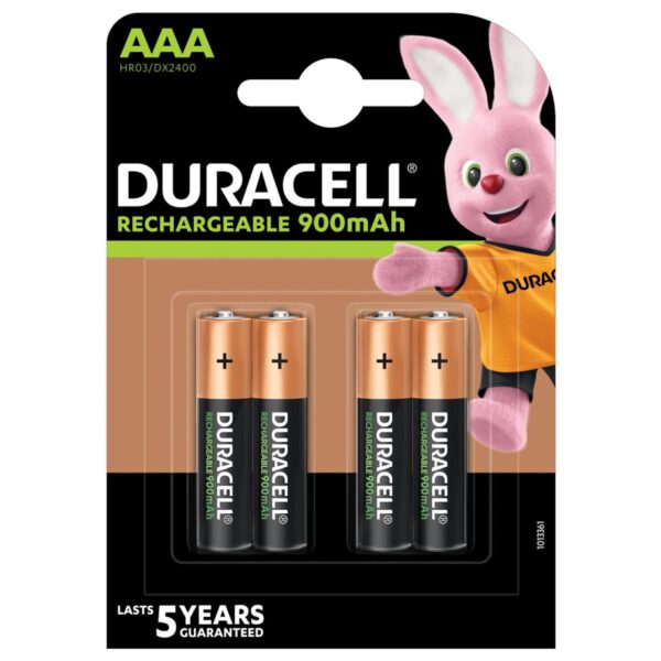 Duracell AAA Rechargeable Batteries 900mAh (Pack 4) - DURHR03B4-900SC