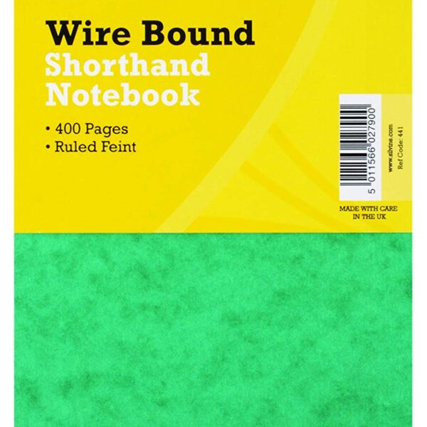 Silvine Luxpad 125x200mm Wirebound Pressboard Cover Reporters Shorthand Notebook 400 Pages Green (Pack 6) - 441