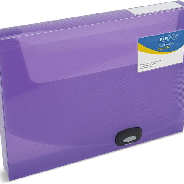 Rapesco 40mm Rigid Wallet Box File A4 Assorted Colours (Pack 5) - 1690