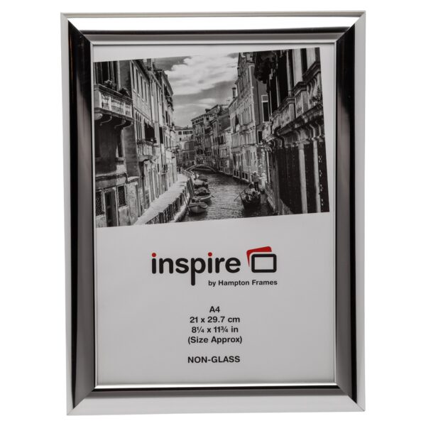 Hampton Frames Shiny Frame Non Glass A4 Chrome PILA4SHING