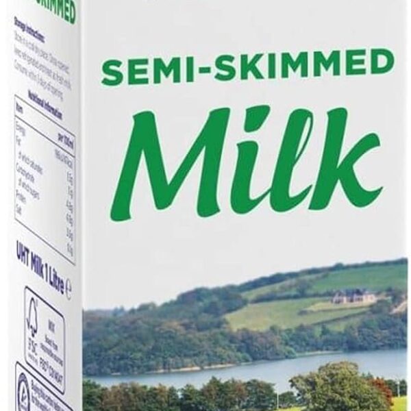 Lakeland UHT Semi Skimmed Milk 1L (Pack 12) - 0499135