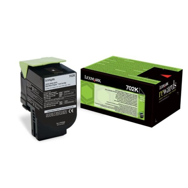 Lexmark 702K Black Toner Cartridge 1K pages - 70C20K0