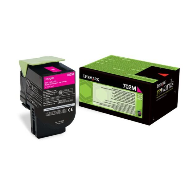 Lexmark 702M Magenta Toner Cartridge 1K pages - 70C20M0