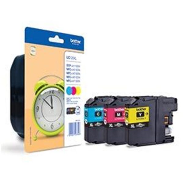 Brother Cyan Magenta Yellow High Capacity Ink Cartridge Multipack 3 x 8ml (Pack 3)- LC125XLRBWBP