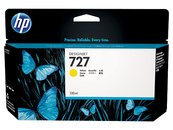 HP 727 Yellow Standard Capacity Ink Cartridge 130ml - B3P21A