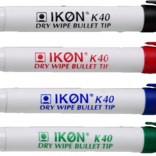 ValueX Whiteboard Marker Bullet Tip 2mm Line Assorted Colours (Pack 4) - K40-WLT4