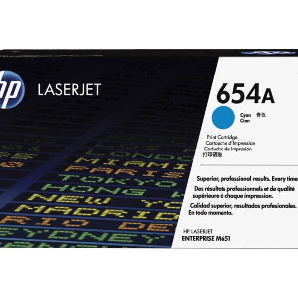HP 654A Cyan Standard Capacity Toner 15K pages for HP Color LaserJet Enterprise M651 - CF331A