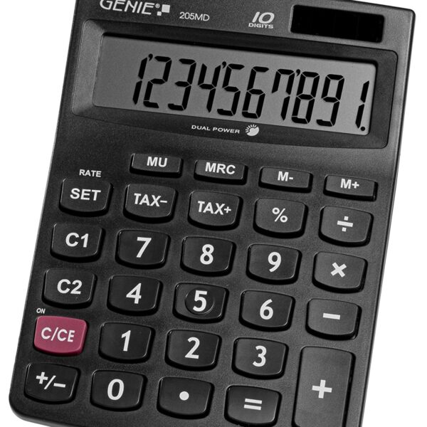 ValueX 205MD 10 Digit Desktop Calculator Black - 12030G