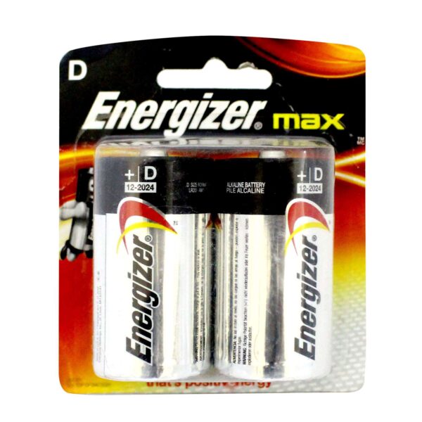 Energizer Max D Alkaline Batteries (Pack 2) - E300838300