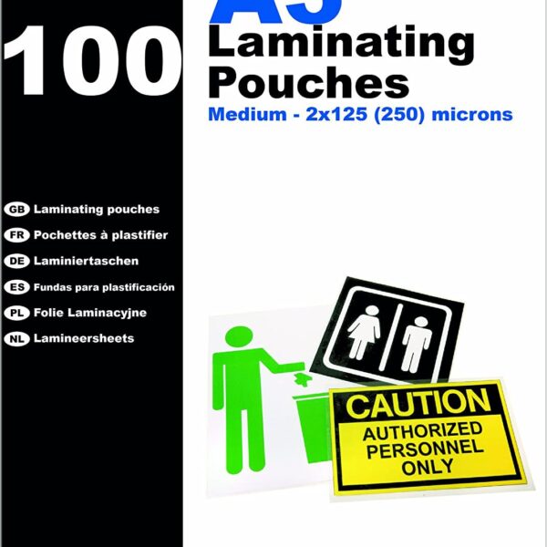 Pavo Laminating Pouch 2x125 Micron A3 Gloss (Pack 100) 8005895