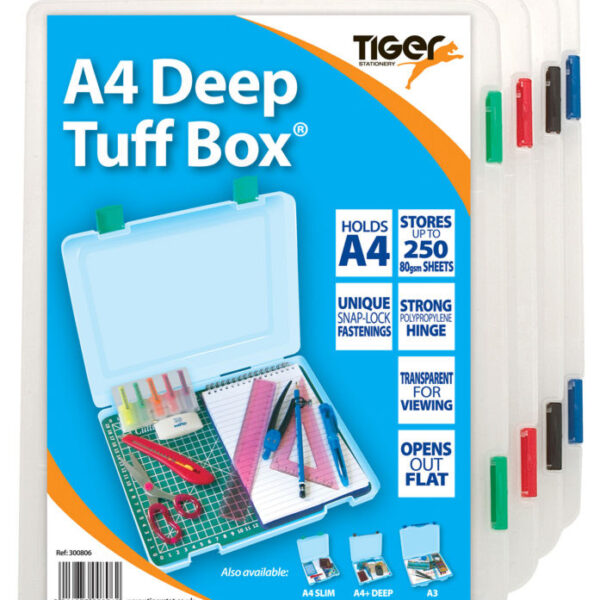 Tiger Tuff Box Polypropylene A4 Deep Clear - 300806