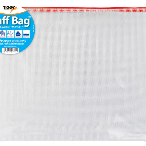 Tiger Tuff Bag Polypropylene B4 500 Micron Clear with Assorted Colour Zips - 301736