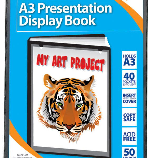 Tiger A3 Presentation Display Book 40 Pocket Black - 301427