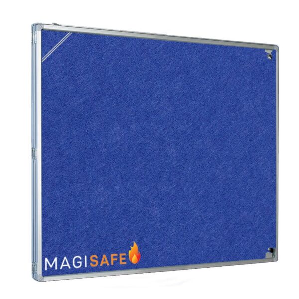 Magiboards Fire Retardant Blue Felt Lockable Noticeboard Display Case Portrait 600x900mm - GX1A02PFRBLU
