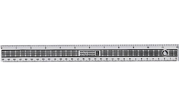 ValueX Plastic Shatter Resistant Ruler 30cm Clear - 796000/SINGLE