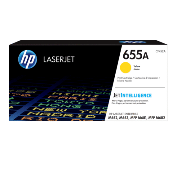 HP 655A Yellow Standard Capacity Toner 10.5K pages for HP Color LaserJet Enterprise M652/M653/MFP M681/MFP M682 - CF452A
