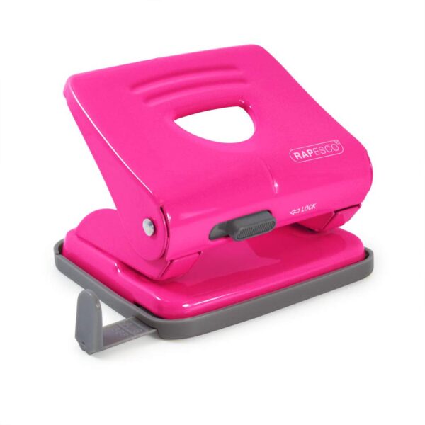 Rapesco 825 2 Hole Punch Metal 25 Sheet Hot Pink - 1360