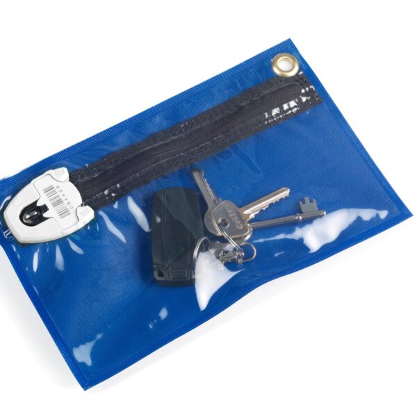 Versapak Key Storage Wallet With T2 Locking Mechanism A5 245mmx152mm (Opening Size: 160mm) Blue With Clear Front - ZF1-T2-BLUE