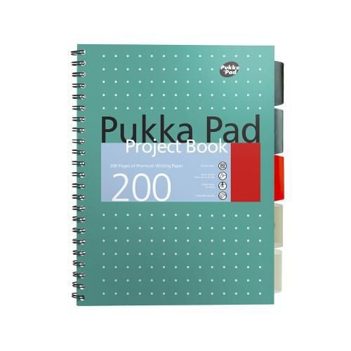 Pukka Pad Metallic Project Book B5 Wirebound 200 Pages Polypropylene Cover (Pack 3) 8518-MET
