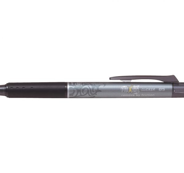 Pilot FriXion Clicker Erasable Retractable Gel Rollerball Pen 0.5mm Tip 0.25mm Line Black (Pack 12) - 223101201