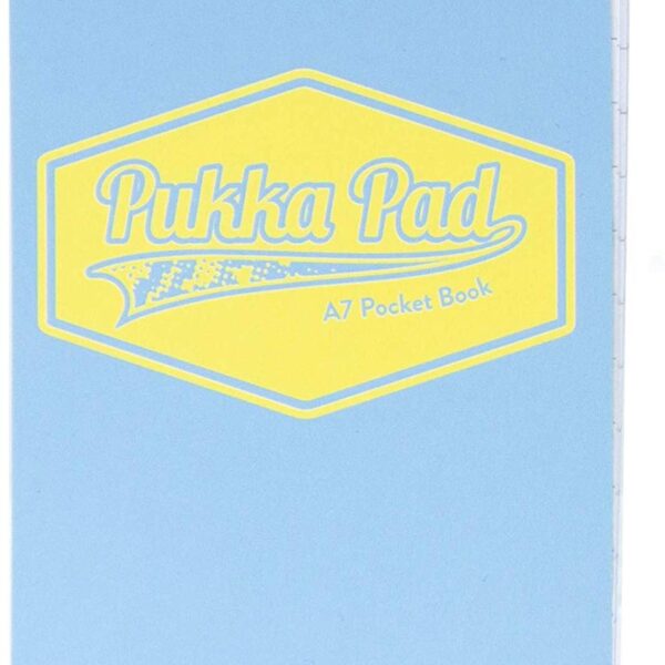 Pukka Pad A7 Wirebound Card Cover Pocket Notebook Ruled 100 Pages Pastel Blue/Pink/Mint (Pack 6) - 8903-PST