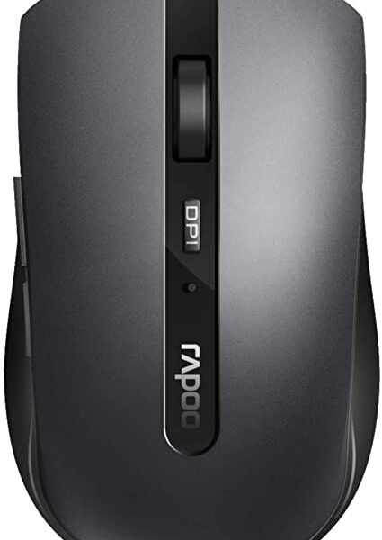 Rapoo 7200M 1600 DPI RF Wireless + Bluetooth Optical Ambidextrous Dark Grey Mouse