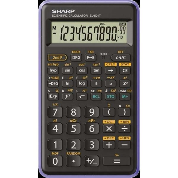 Sharp EL501 12 Digit Scientific Calculator Black/Purple SH-EL501TBVL