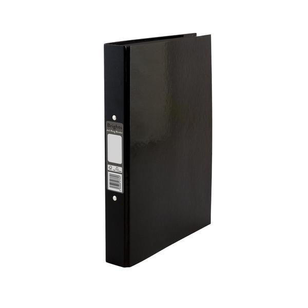 Pukka Brights Ring Binder Laminated Paper on Board 2 O-Ring A4 25mm Rings Black (Pack 10) - BR-7765
