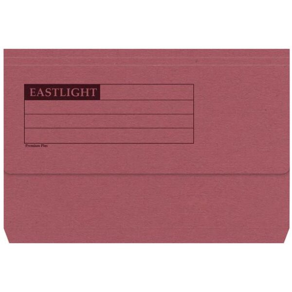 ValueX Document Wallet Manilla Foolscap Half Flap 285gsm Red (Pack 50) - 45118DENT