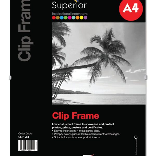 SECO A4 Perspex Safety Glass Clip Frame - CLIPA4