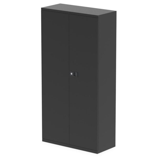 Qube by Bisley 2 Door Stationery Cupboard with Shelves Black BS0027