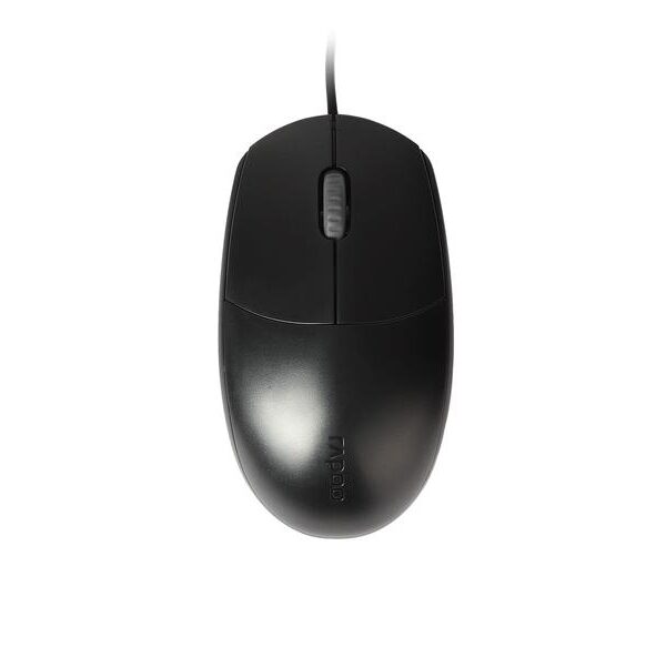 Rapoo N100 Ambidextrous Wired Optical 1600 DPI Mouse 3 Buttons Including 2D Non Slip Scroll Wheel High Resolution Ergonomic Design
